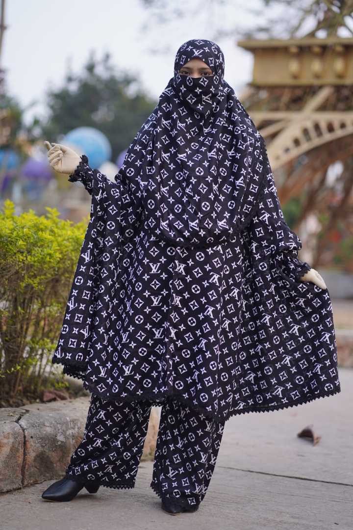 Premium,Linen,Khimar,Plazu,Set