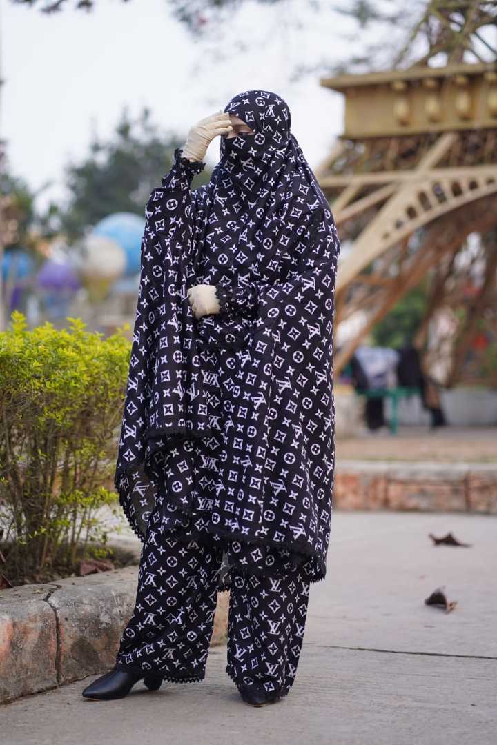 Premium,Linen,Khimar,Plazu,Set