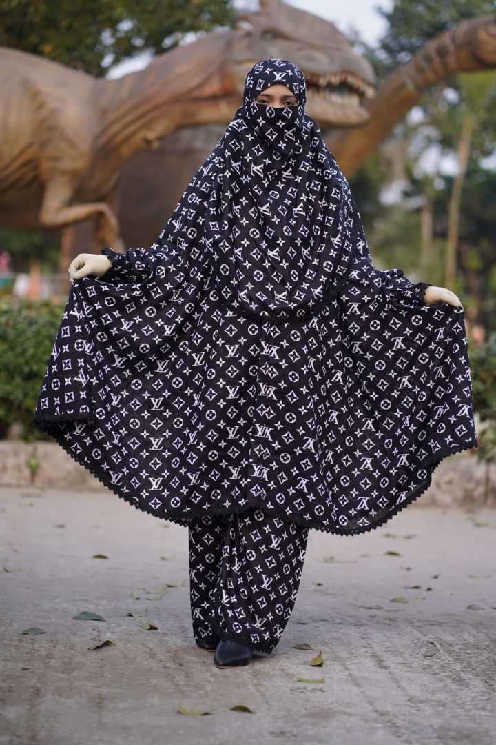Premium,Linen,Khimar,Plazu,Set