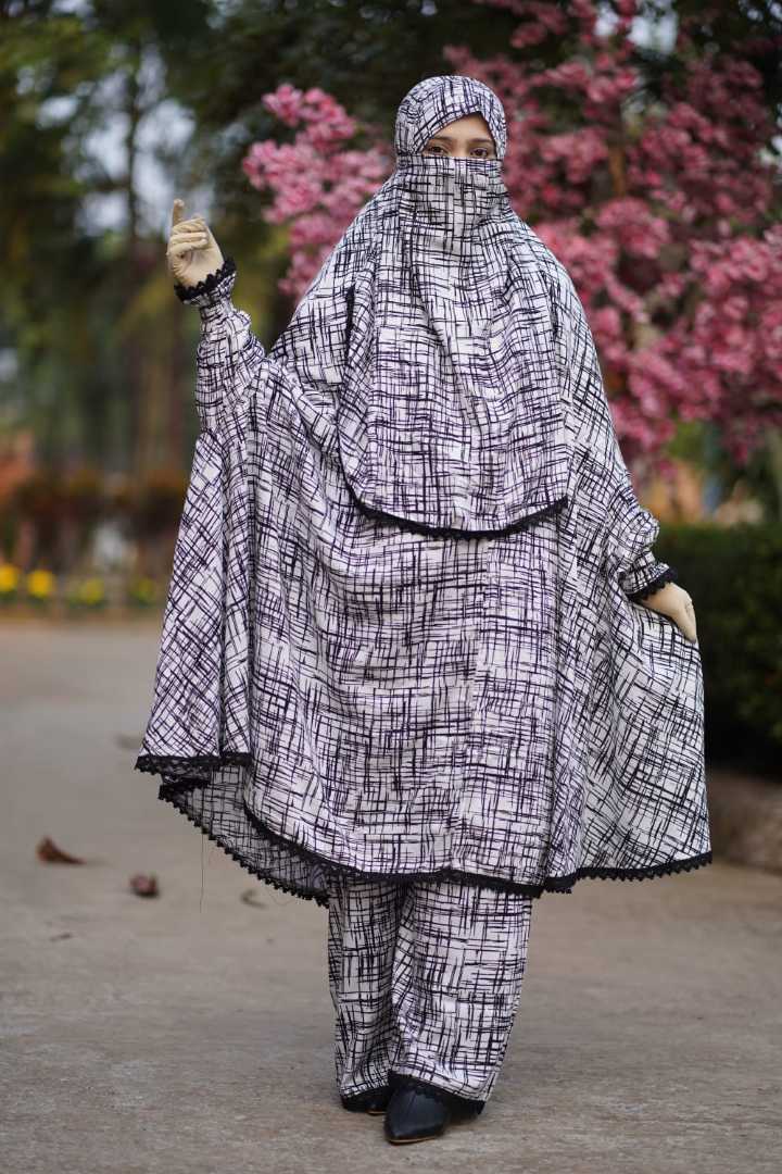 Premium,Linen,Khimar,Plazu,Set
