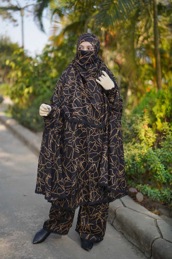 Premium,Linen,Khimar,Plazu,Set