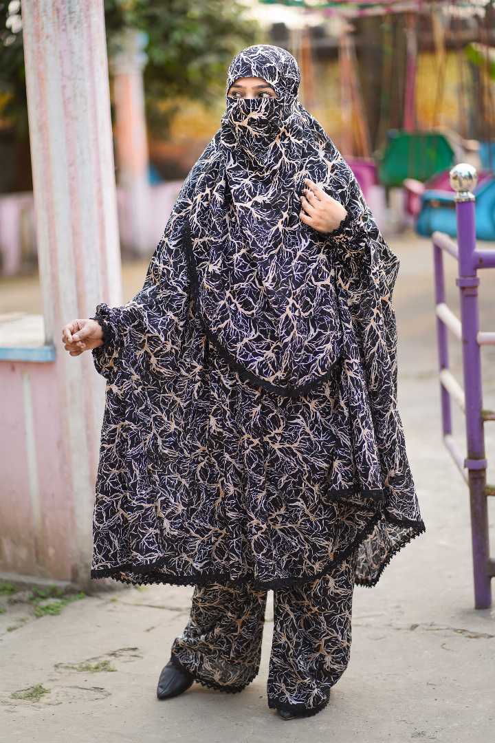 Premium,Linen,Khimar,Plazu,Set