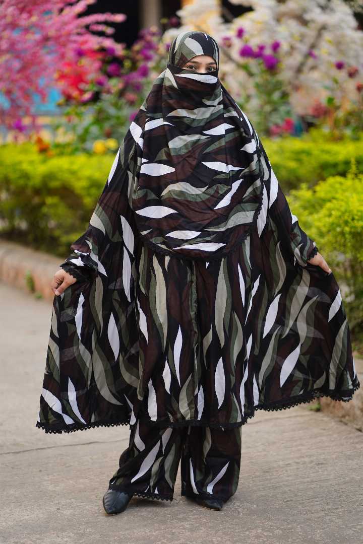 Premium,Linen,Khimar,Plazu,Set