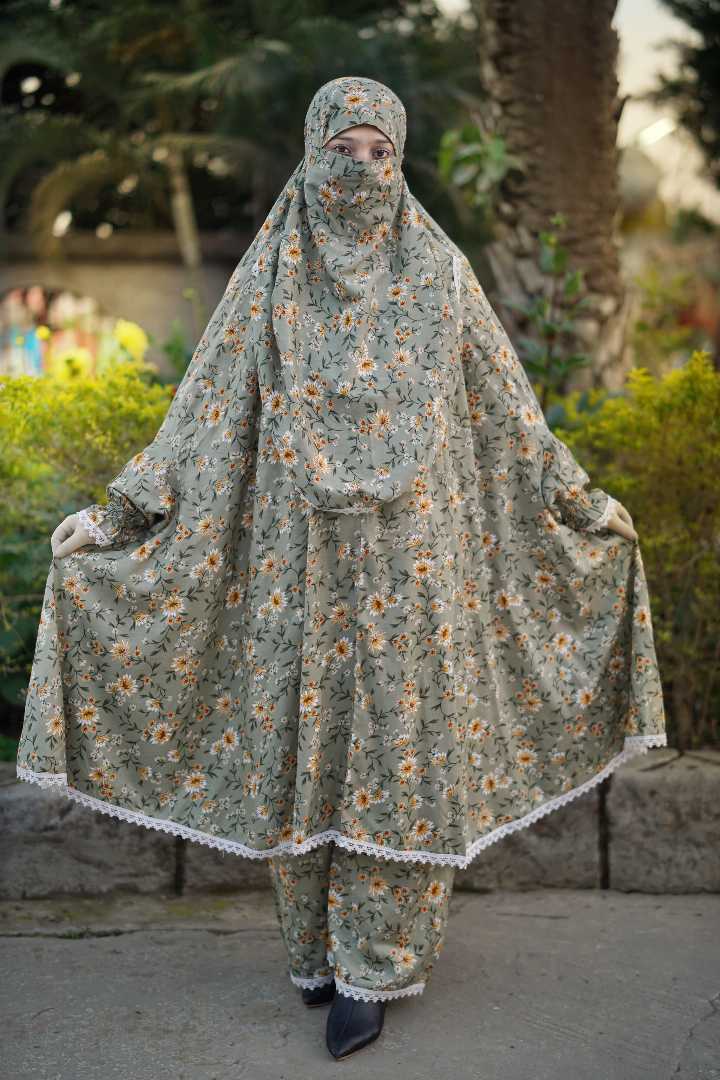 Premium,Linen,Khimar,Plazu,Set