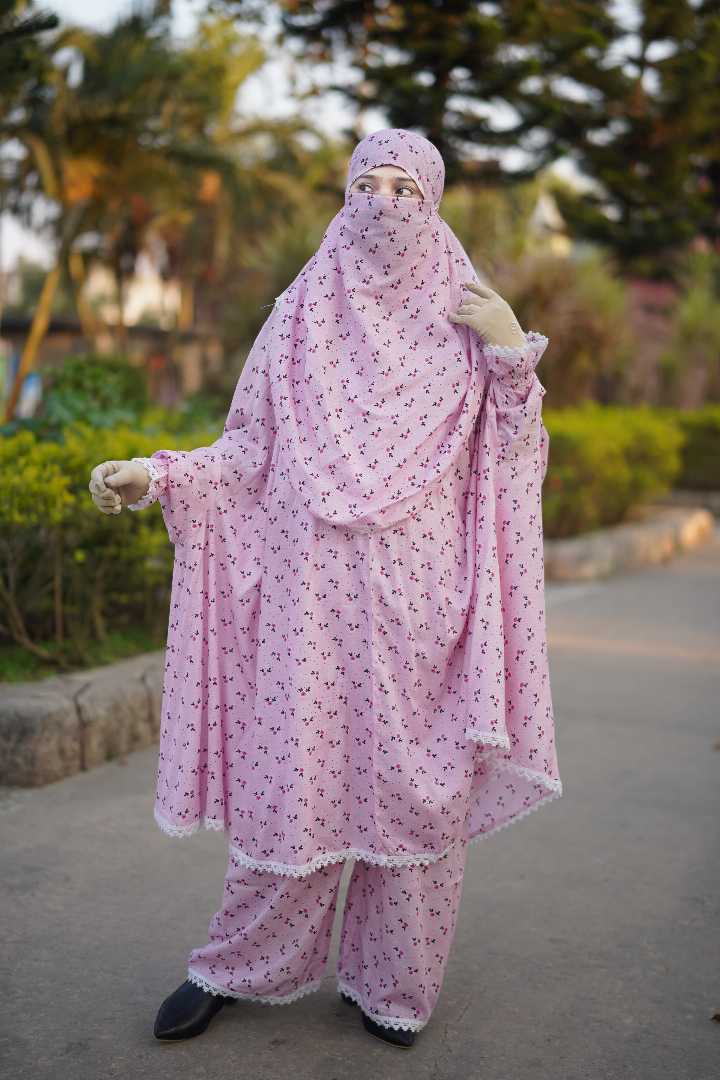 Premium,Linen,Khimar,Plazu,Set