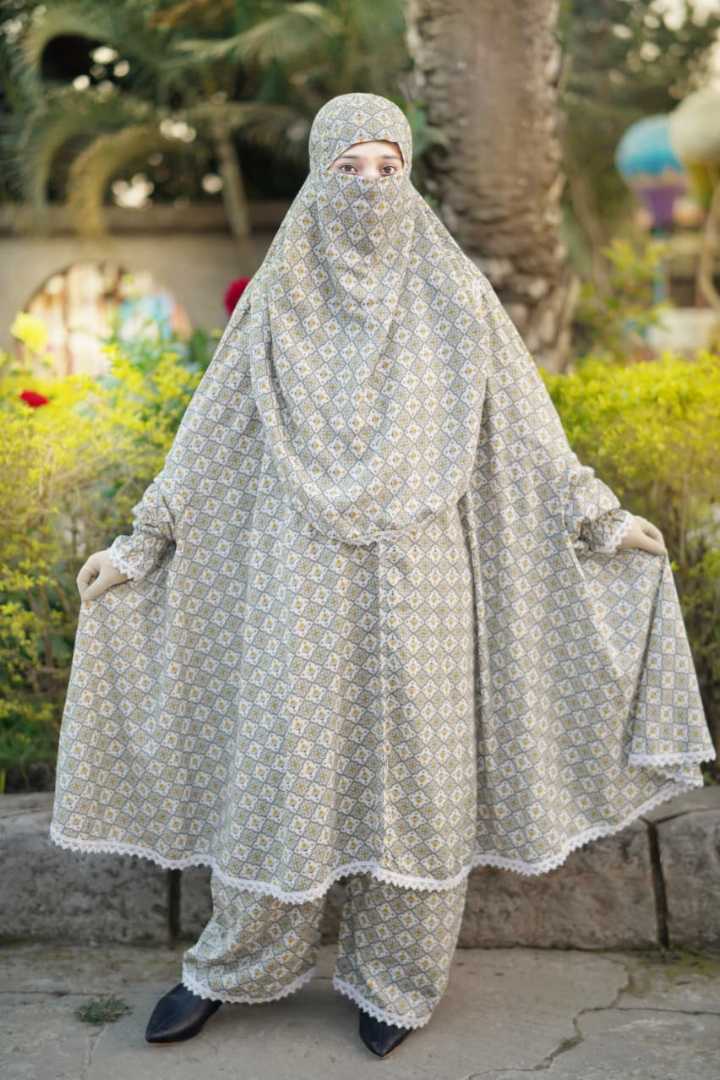 Premium,Linen,Khimar,Plazu,Set