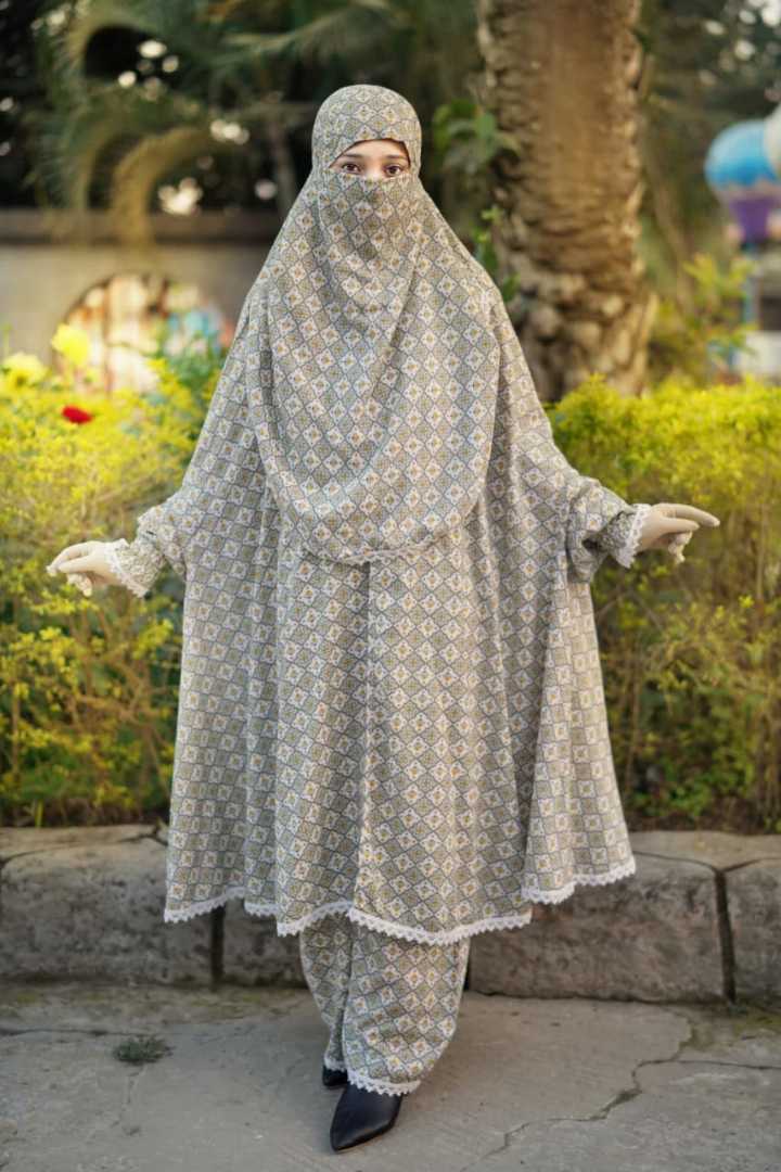 Premium,Linen,Khimar,Plazu,Set