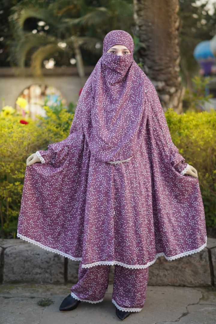 Premium,Linen,Khimar,Plazu,Set