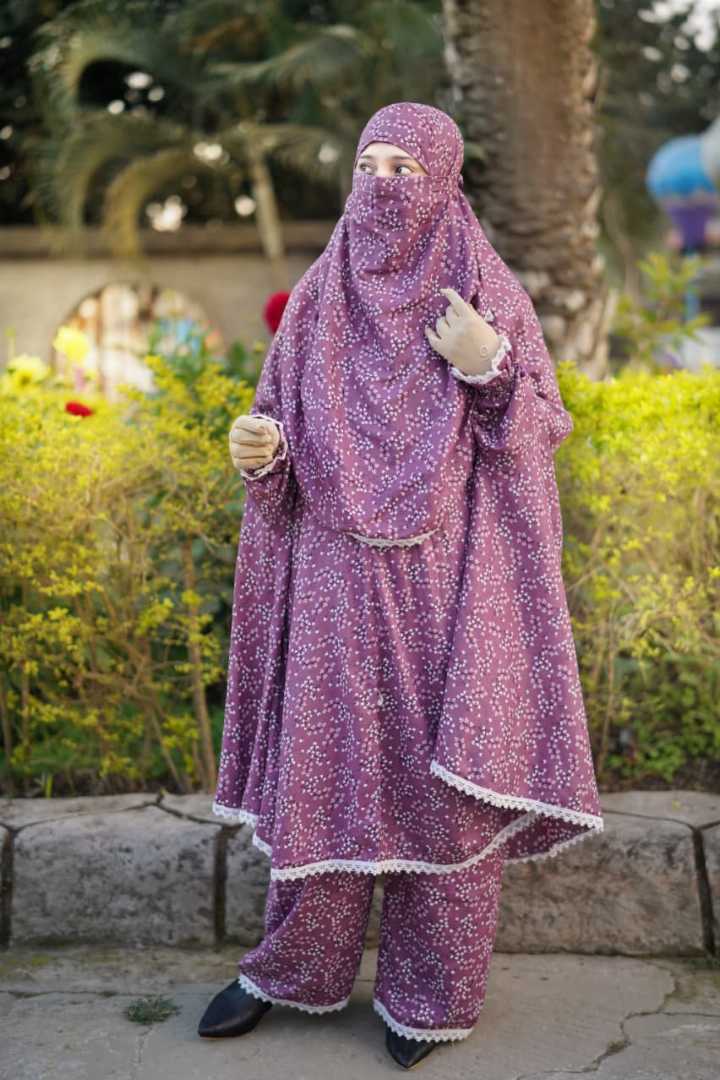 Premium,Linen,Khimar,Plazu,Set