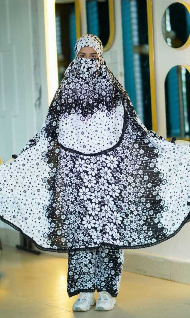 Premium,Linen,Khimar,Plazu,Set