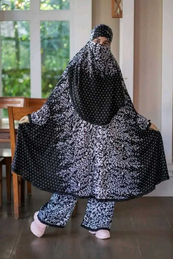 Premium,Linen,Khimar,Plazu,Set