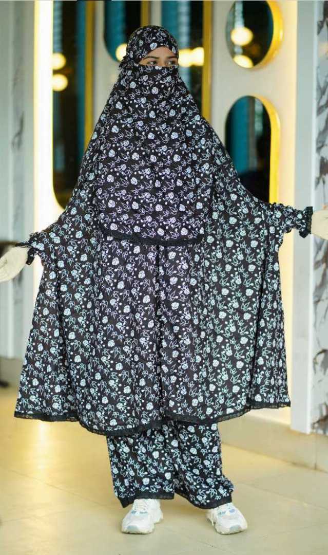 Premium,Linen,Khimar,Plazu,Set