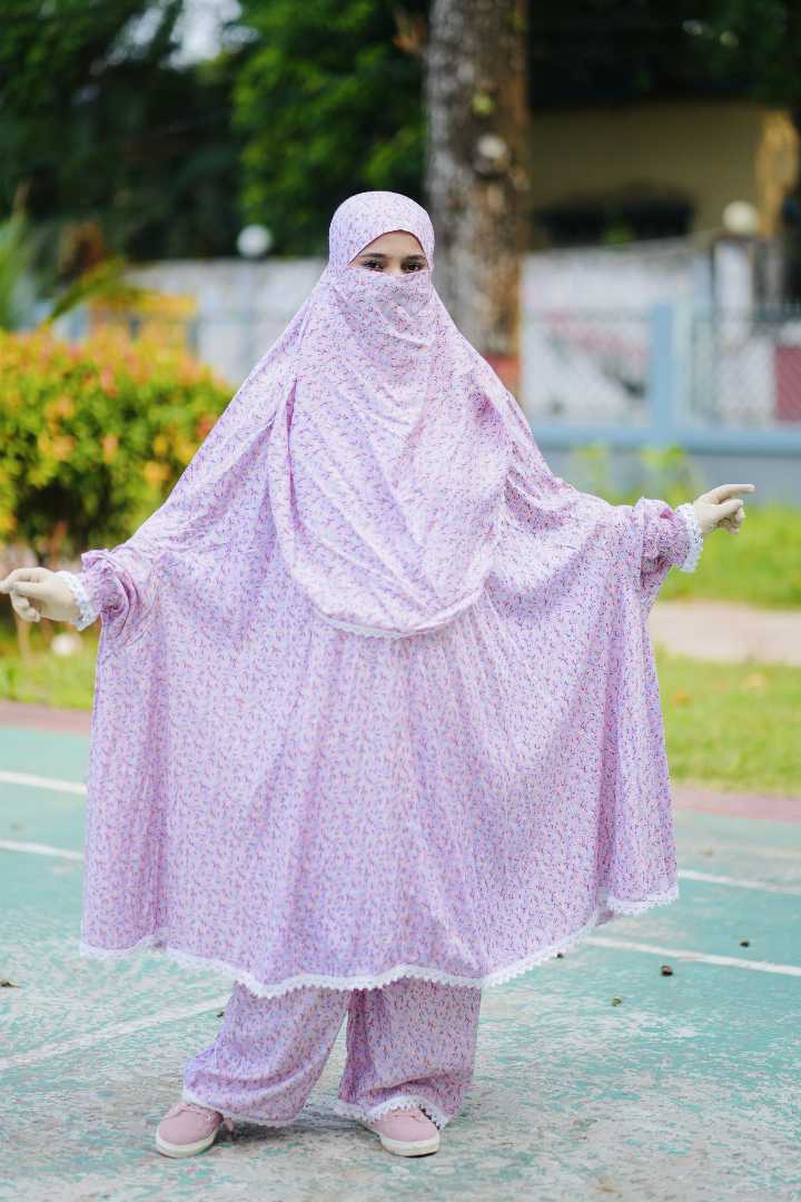 Premium,Linen,Khimar,Plazu,Set